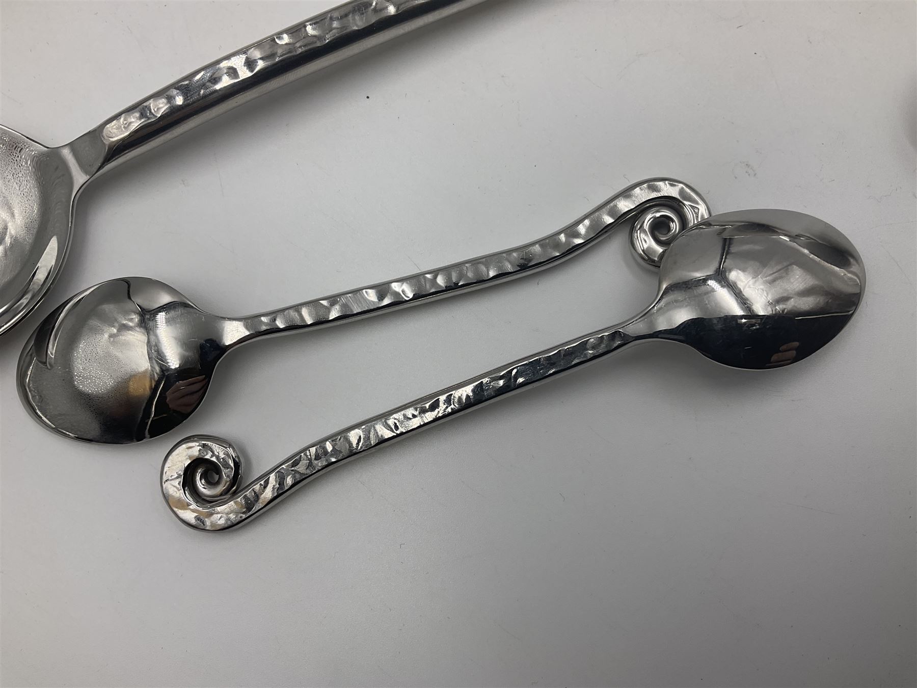 Artisan 24 piece stainless steel cutlery set in the Hammered Shell pattern