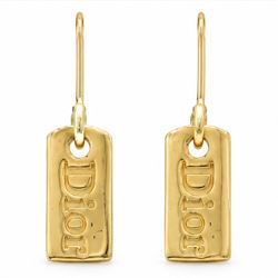 Dior gilt Tag pendant necklace, with pair of matching pendant earrings