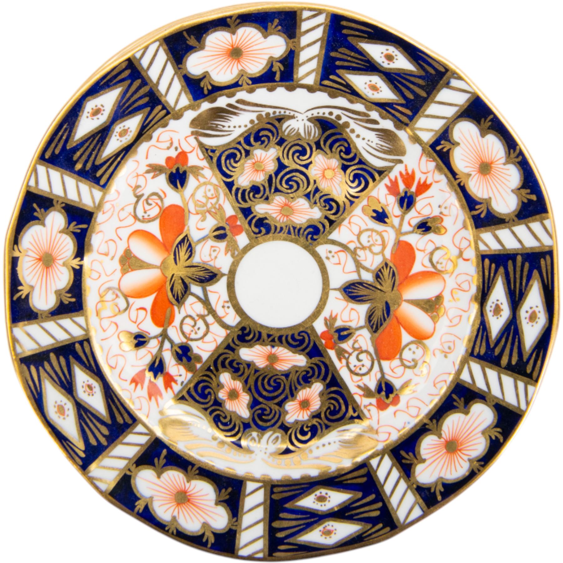 Royal Crown Derby Imari 2451 pattern, part tea service comprising eight coffee cans and saucers and seven cake plates 