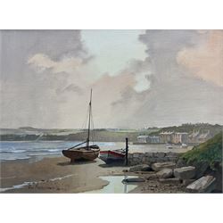 Don Micklethwaite (British 1936-): Low Tide, oil on canvas signed 30cm x 40cm