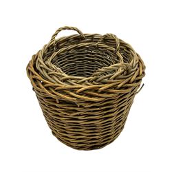 Three graduating wicker baskets (the largest - D55cm, H40cm)