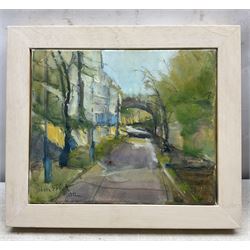 Grahame Tebbutt (British Contemporary): 'Edinburgh Walkways', pair oils on canvas signed and dated 2012, titled on gallery label verso 25cm x 30cm (2)
Provenance: private collection; with The Irving Gallery, Berwick on Tweed, label verso