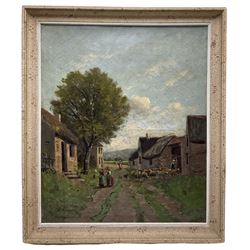 Nicolai Alexandovitch Okolowiz (1867-c1928): 'Troupeay De Mouton', oil on canvas signed 54cm x 45cm