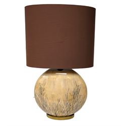 Large circular lamp with brown shade, H76cm with shade 