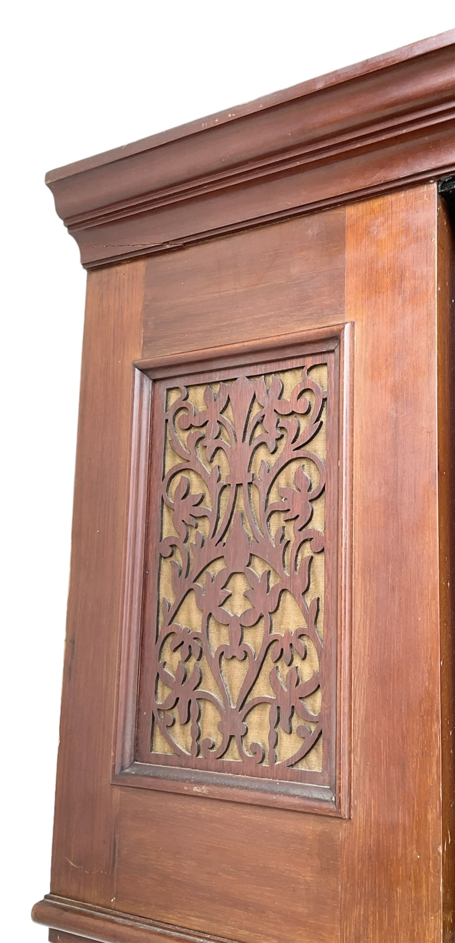 Empty 20th century Mahogany Longcase - designed in an 18th century London style, with a break-arch hood and 12