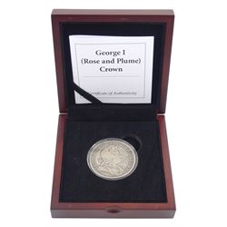 George I 1716 crown coin, cased with Westminster certificate