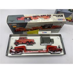 Four Corgi Heavy Haulage limited edition die-cast models - 17603 Siddle Cook Scammell Constructor and 24-Wheel Girder Trailer & Load No.4443/6800; 55501 Elliotts of York Diamond T Low Loader with Generator Load No.2267/5000; 16701 Wrekin Scammell Articulated and Low Loader No.4692/6700; and 17903 Wynns Scammell Contractor No.1933/4000; all boxed with paperwork 94)