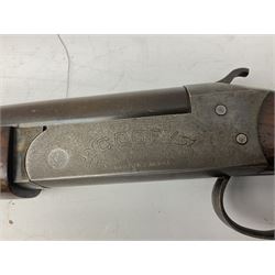 Canadian Cooey Model 84 .410 single barrel shotgun, the 66cm barrel with top lever opening and reduced walnut stock No.60692 L102cm overall SHOTGUN LICENCE REQUIRED