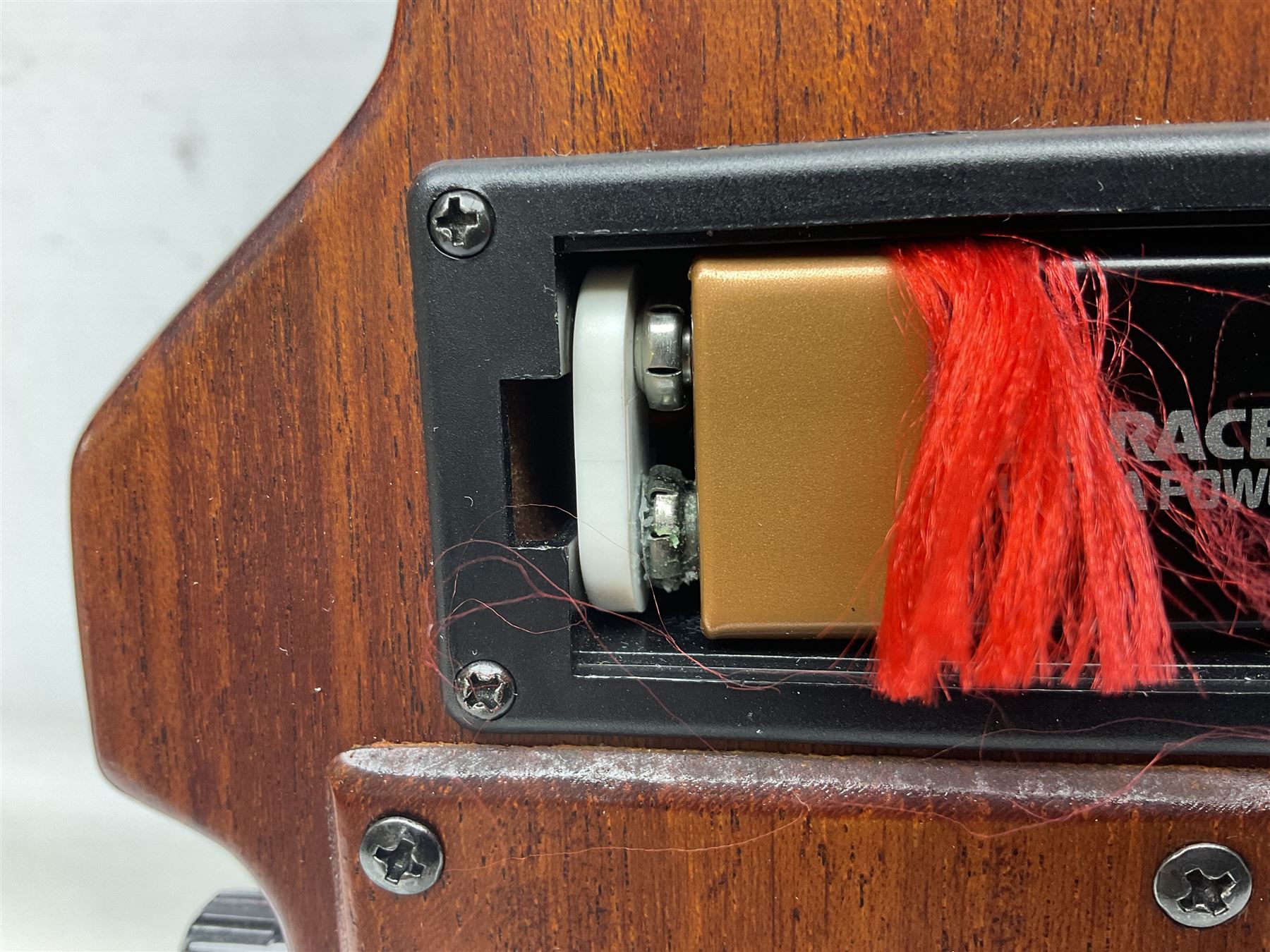 Aria Sinsonido mahogany electric travel guitar, serial no.0502385 L86cm; in original gig bag with earphones and GM11 Minituner; together with Fender Sidekick Reverb 25 amplifier and Marshall MG Series 15DFX amplifier (3)