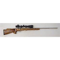  Savage mark 2 .22 rifle, 1126667, bolt action with sound moderator and Nikko Sterling 4-16X44 Gameking telescopic site, FIREARMS LICENSE REQUIRED  