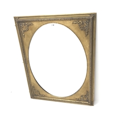  Oval wall mirror in rectangular gilt frame, W92cm, H118cm  