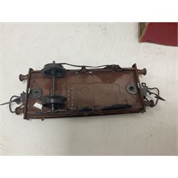 Hornby ‘0’ gauge - LNER 0-4-0 no.460 type 101 locomotive in green with key; further boxed ‘0’ gauge to include no.1 Crane Truck, no.2 single arm signals, open and closed goods wagons and cars; large quantity of track to include railway crossing, straight and curved track etc, in two boxes 