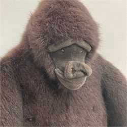 Life size gorilla “soft toy”, faux fur cuddly TV buddy for the kids, with inset eyes and jointed arms H136cm