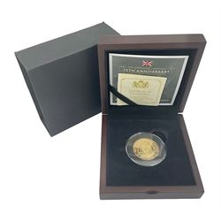 Queen Elizabeth II Isle of Man 2019 '75th Anniversary D-Day Leaders Churchill' gold proof two pound coin, cased with certificate