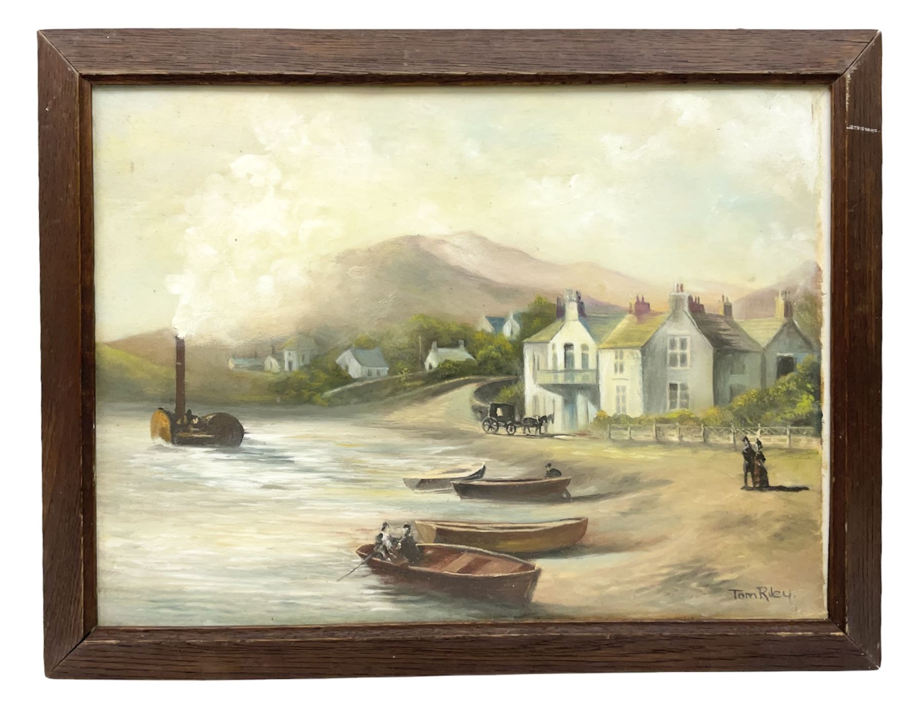 Tom Riley (British 20th century): Coastal Scene, oil on board signed 30cm x 40cm