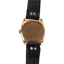Early 20th century 9ct gold manual wind wristwatch by V.W Ltd, silvered dial with subsidiary seconds dial, Birmingham 1934
