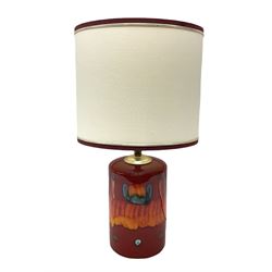 Poole Pottery table lamp in Volcano patt
