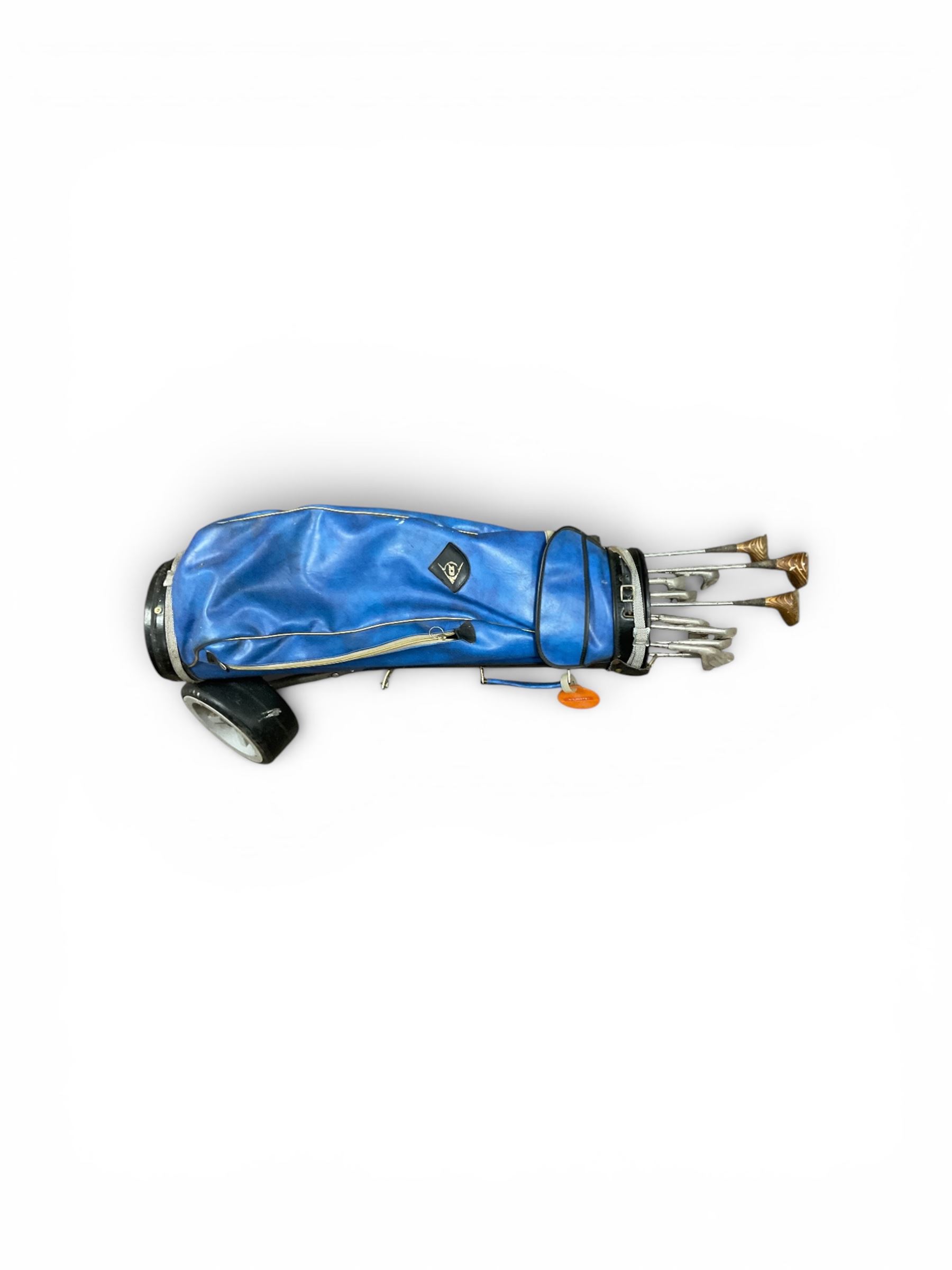 Collection of Halley golf clubs, in bag
