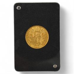 Queen Victoria 1866 gold full sovereign coin, die number 65
