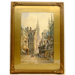 Charles James Keats (British 19th century): 'Rouen', watercolour signed, titled and dated 1885, 49cm x 31cm