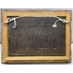 JL Roberts (British 19th century): ‘The Old Hall - Anlaby East Yorkshire, oil on panel signed, titled and dated 1830 verso 19cm x 29cm