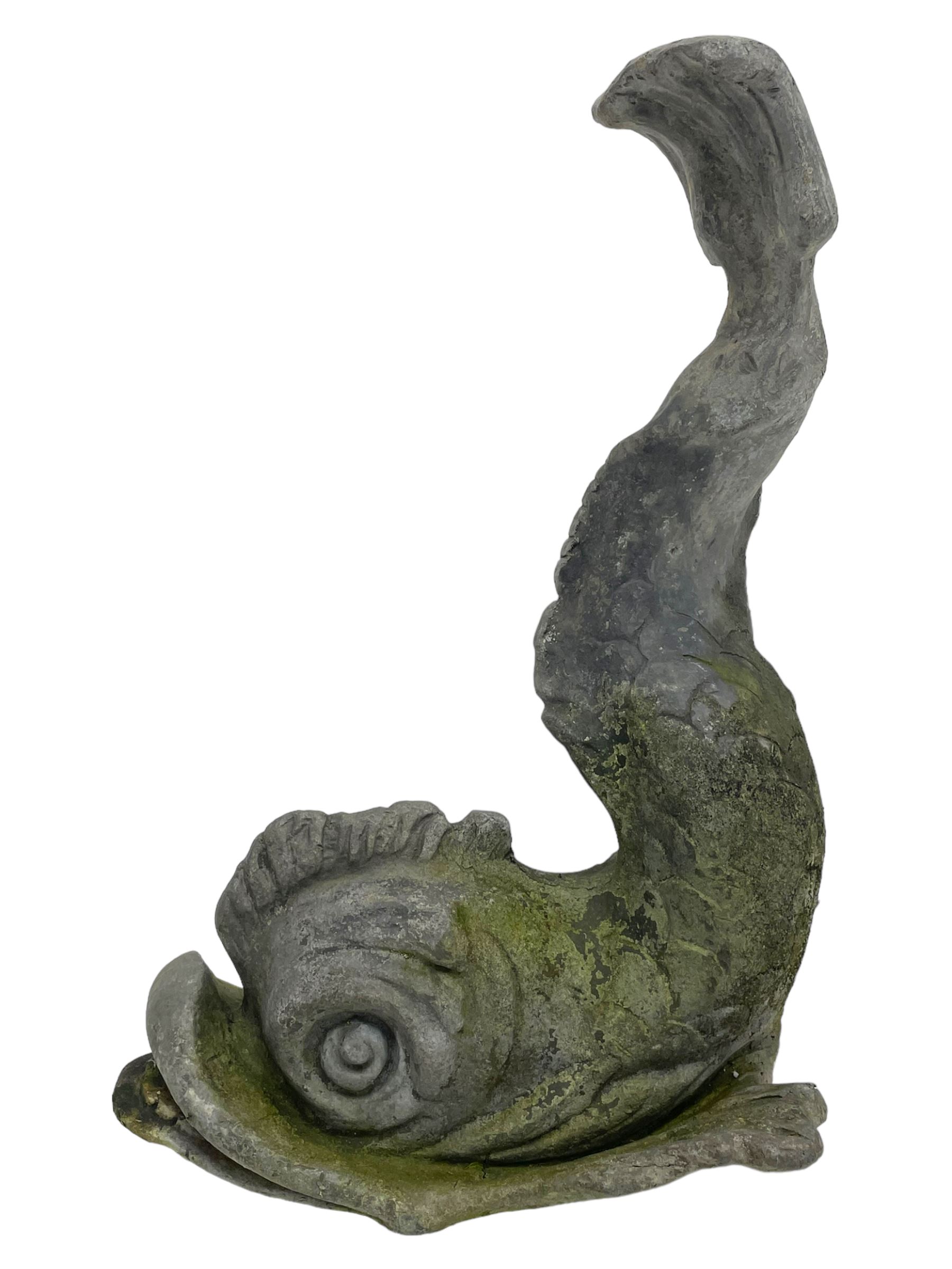 Lead garden ornament in the from of a dolphin 