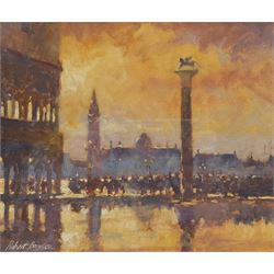 Robert Brindley (British 1949-): Venetian Sunset, oil on board signed 18cm x 22cm