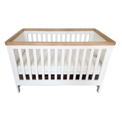 Lulworth cot bed, white finish, mattress