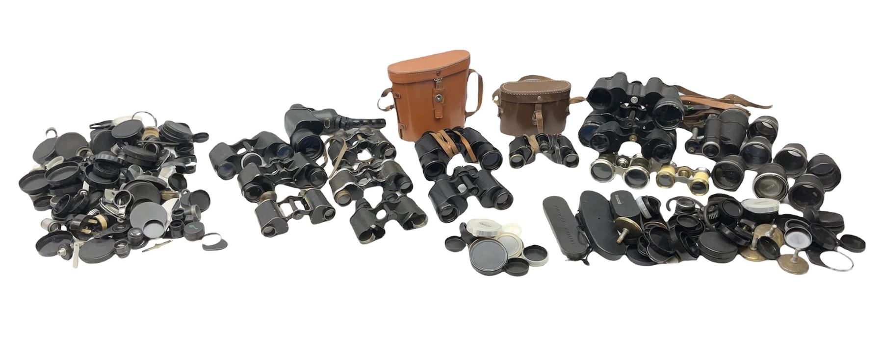 Quantity of binoculars for spares and repair, to include Cogswell & Harrison Primic 8x30, Prinz 8x30, Telstar 35x60, Zeiss Wetzland 8x40 etc