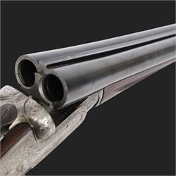 AYA 12 bore double trigger sidelock ejector, side by side double barrel shotgun with 71cm (28