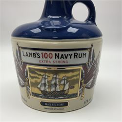 Lamb's 100 navy rum, 750ml, 57% vol, in a 'HMS Victory ceramic flagon and original box 