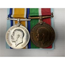 WW1 father and son medal groups comprising British War Medal and Mercantile Marine Medal awarded to Captain Allanson Hick and British War medal, 1914-15 Star and Victory Medal awarded to 1198 Pte. Allanson Hick E. York. R. with biographical information. N.B. Allanson Hick Jnr. of Hull was a celebrated architect and renowned marine artist being a founder member of the Society of Marine Artists (RSMA).