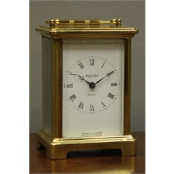  Bayard eight day carriage clock, 7-jewel movement with platform escapement, H12.5cm  
