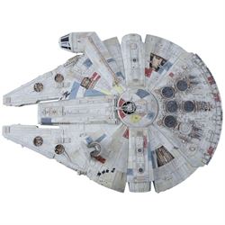 Two Star Wars Millennium Falcon models, comprising Kenner Power of the Force and a custom painted example, largest L72cm