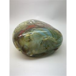 Sam Herman (Mexican b. 1936): art glass vase of slightly irregular ovoid form, signed and dated 1969, H23cm 