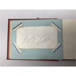 Mid 20th century autograph book, to include autographs from Beverley Sisters, Reg Varney, Ronnie Verrell, Betty Mitchell, etc, poems and verses etc