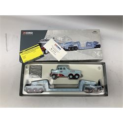 Corgi Heavy Haulage - six die-cast models comprising 17601 Hills of Botley Scammell Constructor and 24-wheel Low Loader; 13902 Knowles Transport Foden S21 Platform Lorry with Diesel Tank Load; limited edition 17903 Wynns Scammell Contractor; 13501 G.C. Munton Foden S21 'Mickey Mouse' Articulated and Low Loader; 16601 Pickfords Scammell Highwayman Ballast and Land Rover Set; and 31004 Wynn's Scammell Articulated, Bedford S Articulated and Low Loader Set; all boxed (6)