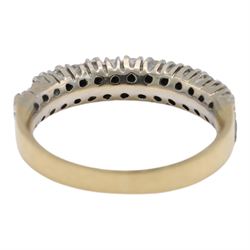 18ct gold diamond half eternity ring, stamped 750
