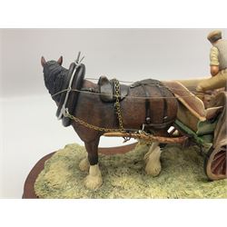 Two Border Fine Arts figure groups, comprising Coming Home, no JH9A by Judy Boyt and Supplementary Feeding, no JH57, limited edition 929/1750, both on wooden base