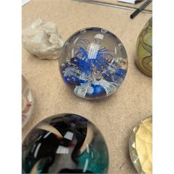 Collection of glass paperweights, including Caithness and Selkirk Glass