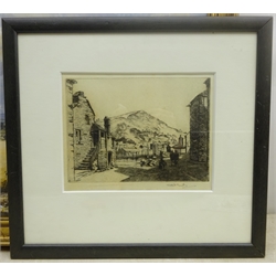 Robert Henry Smith (British exh.1906-1920): 'A Glimpse of the Harbour, Polperro Cornwall', etching signed in pencil, titled verso 18cm x 24cm