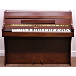 Bentley electric upright piano in mahogany finish case, W125cm, H99cm, D51cm  