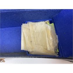 John Grey & Sons banjolele with unusual all over mottled blue and silver textured finish L57cm; in carrying case