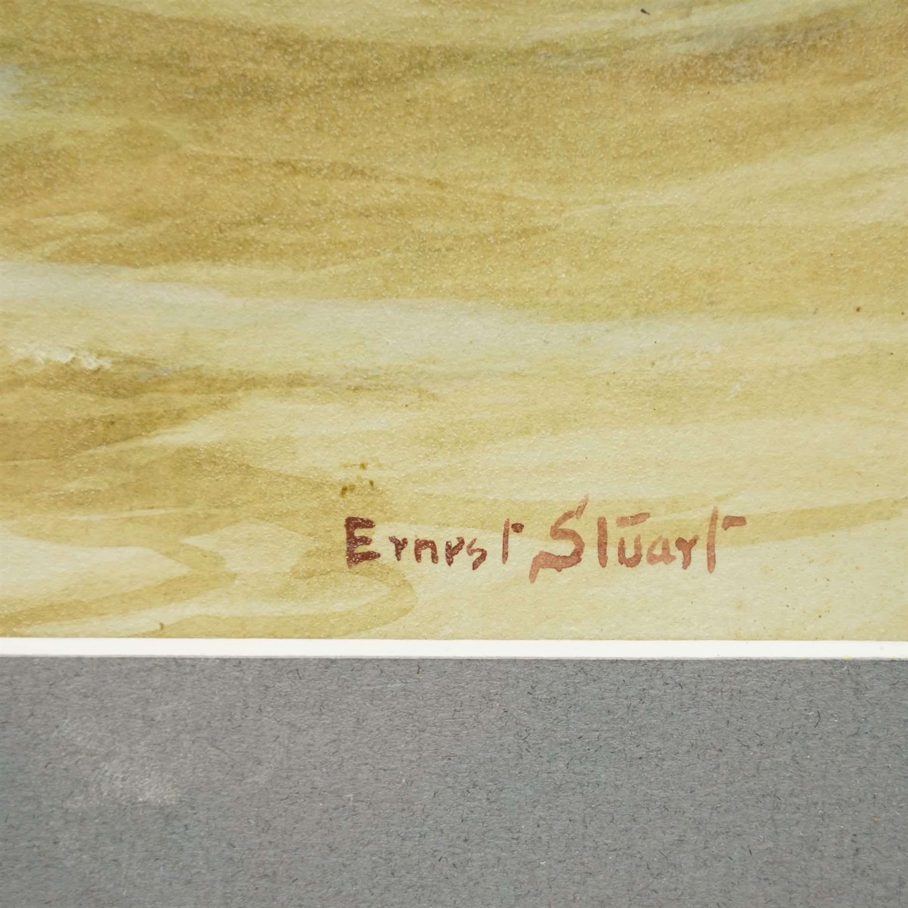 Ernest Stuart (British 1889-1915): Breaking Waves, watercolour signed 18cm x 51cm