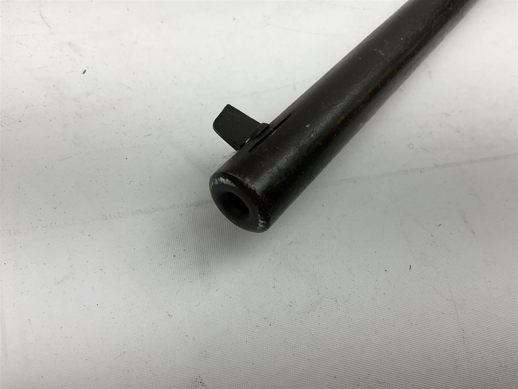 .22 air rifle with break barrel action and 48cm barrel; no visible maker but marked 'Foreign' No.55951; fitted with 4x20 telescopic sight L109cm overall