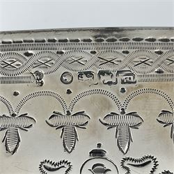 Victorian three-piece silver tea service, comprising teapot, twin handled open sucrier and milk jug, of oval form with shaped rim and C handles, each engraved with crests and bands of strapwork decoration, the milk jug and sucrier with gilt interiors, hallmarked Josiah Williams & Co, Exeter 1881, the teapot with ivory insulators and finial, all contained with a tooled leather, blue silk and velvet lined fitted case, retailed by West & Sun, Dublin 
This item has been registered for sale under Section 10 of the APHA Ivory Act