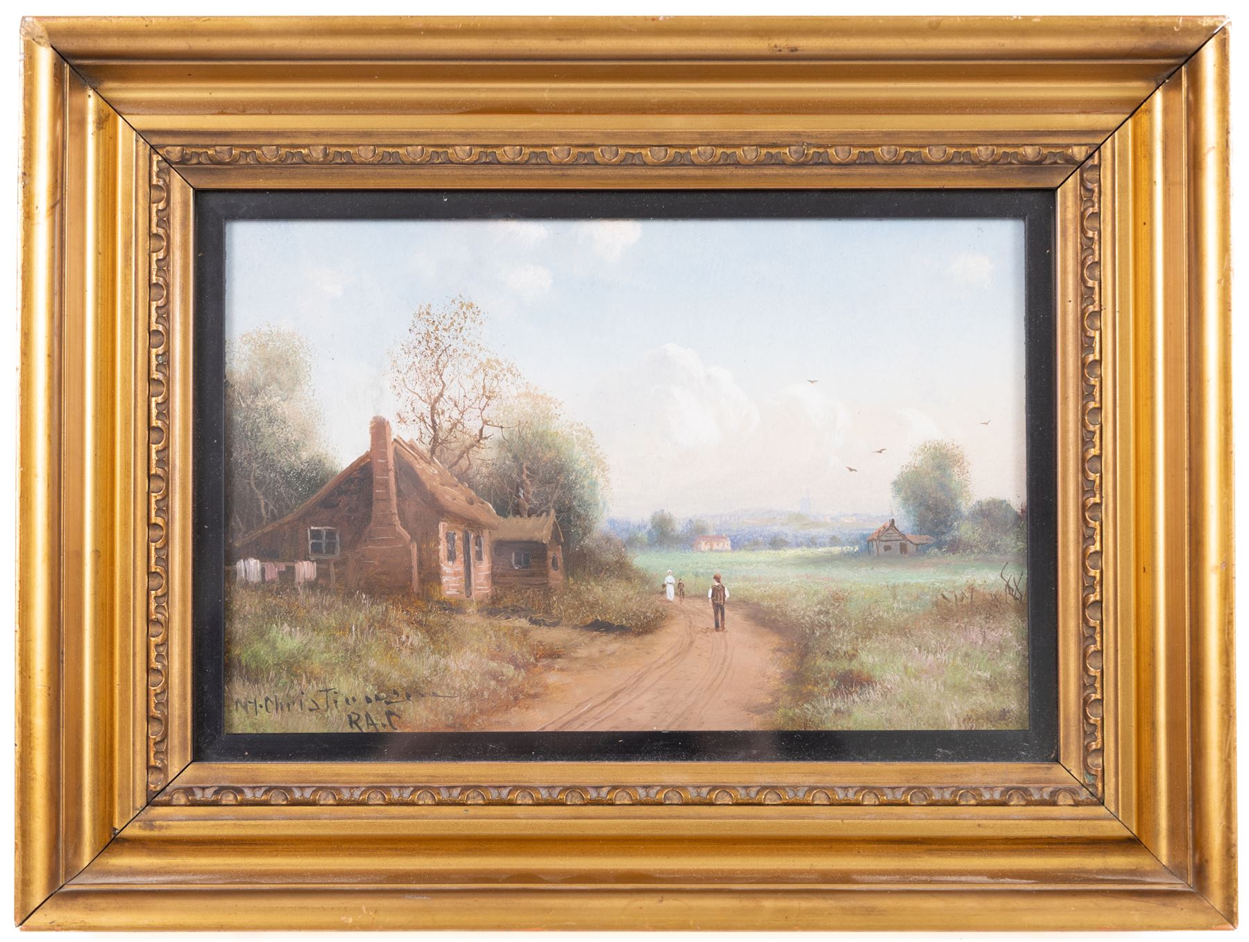 Nils Hans Christiansen (Danish 1850-1922): Landscape Scene, gouache signed 13.5cm x 22cm 