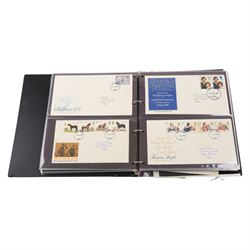 Great British and World stamps, first day covers, air mail covers, etc, in four folders and loose, in two boxes