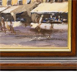 Colin Russell (Northern British 1932-2009): 'Stockton Town Hall', oil on board signed 20cm x 24cm