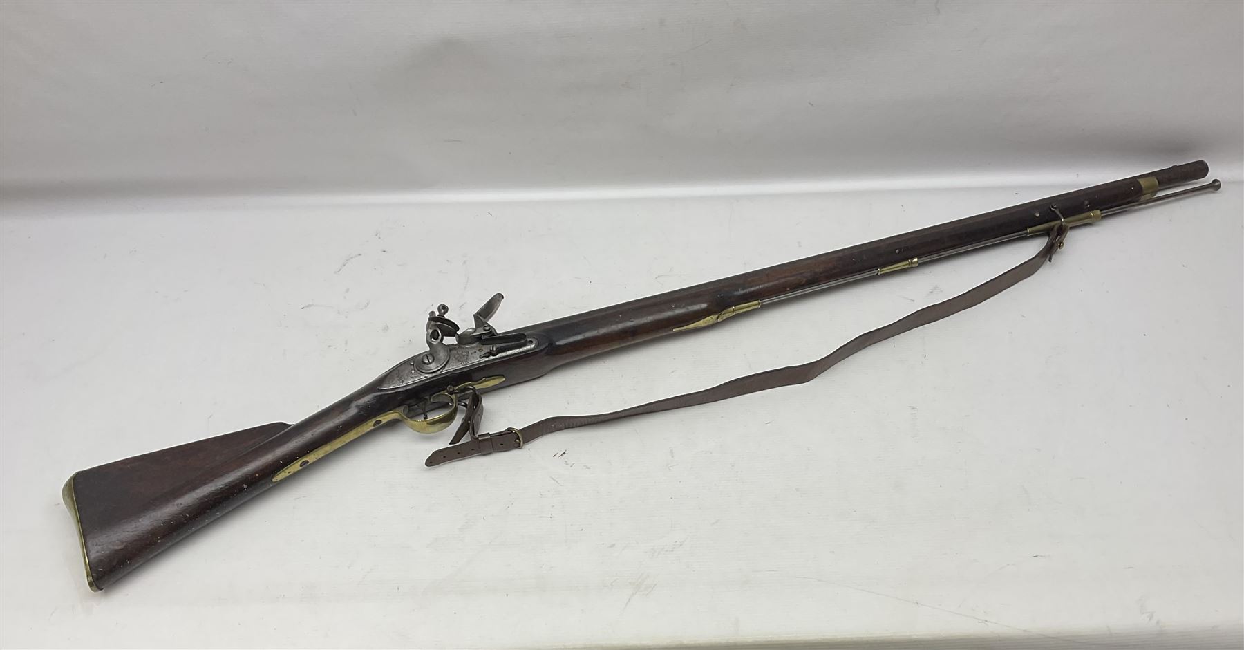 Early 19th century Brown Bess .75cal. flintlock musket, the 96.5cm(38